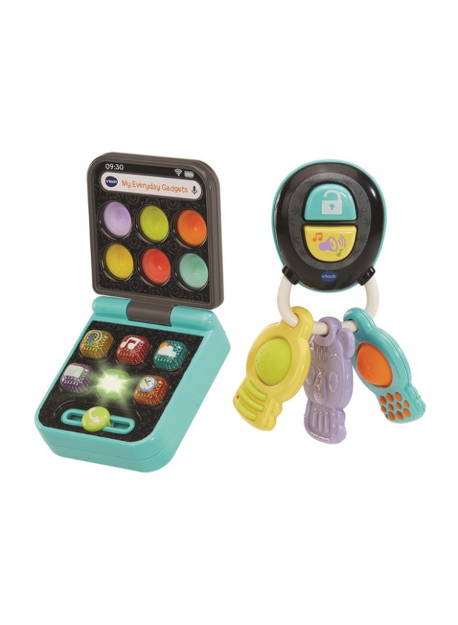 vtech Folding Phone & Keys – Baby’s First Gadget Set with Light-Up Buttons, Poppers, Teether, Music & Sensory Play for Infants 6M+ - Image 1