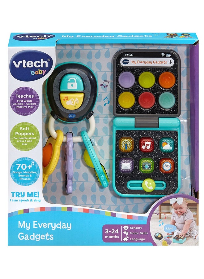 vtech Folding Phone & Keys – Baby’s First Gadget Set with Light-Up Buttons, Poppers, Teether, Music & Sensory Play for Infants 6M+ - Image 4