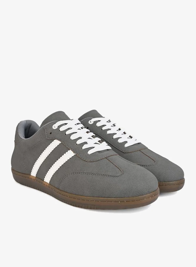 Styli Active Suede Upper Two Stripe Court Sneakers