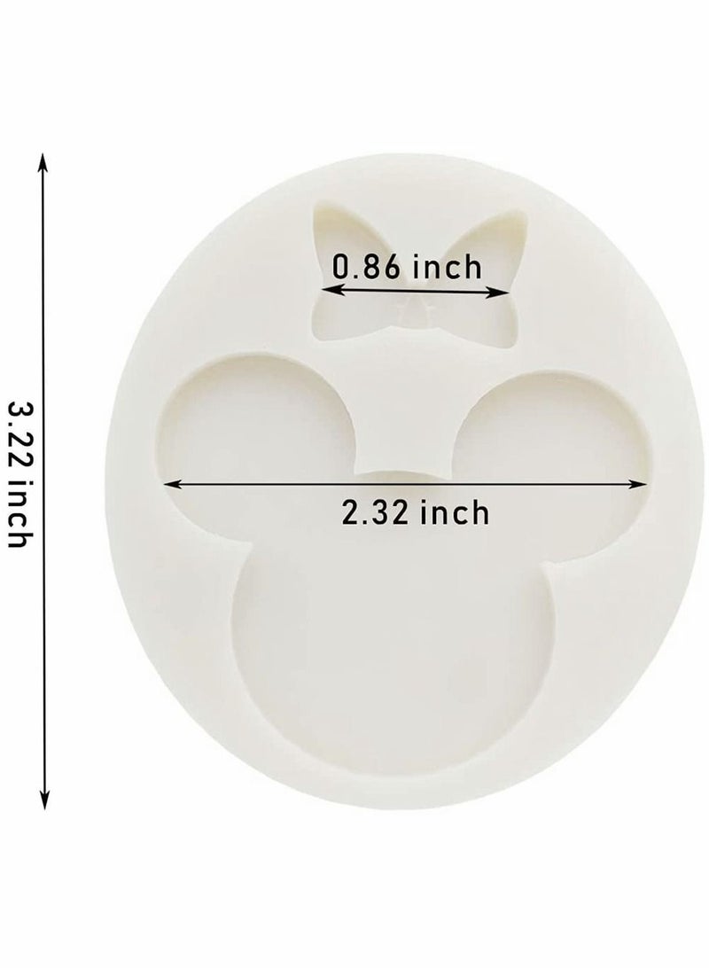 Y&D Cute Mouse Head Bow Silicone Mold for DIY Chocolate Candy Pudding Gum Paste Cupcake Cake Topper Decoration Desserts Jelly Shots Handmade Ice Cream Cube Crystal Soap Mould Fondant  - Image 2