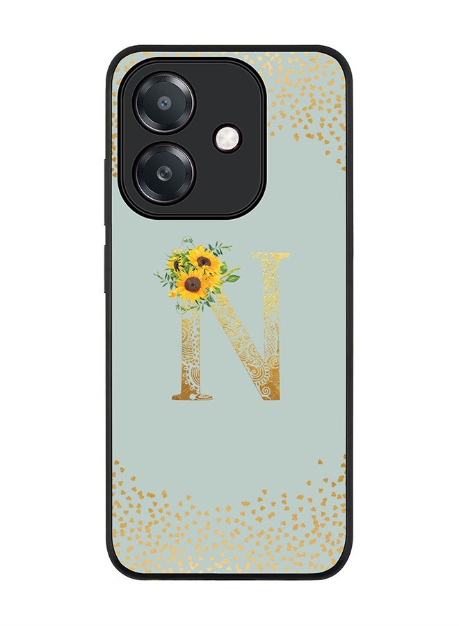 Stylizedd For Oppo A5i Case,Slim fit Camera Protection, Shockproof Thin Phone cover  - Custom Floral Monogram - N  (Light Grey )