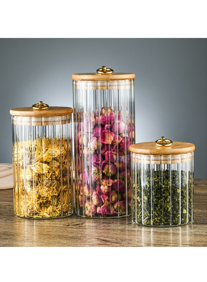 NKX Set of 3 Glass Storage Jar With Ring Lid  - Image 2