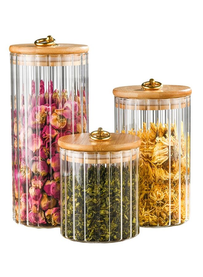 NKX Set of 3 Glass Storage Jar With Ring Lid  - Image 4
