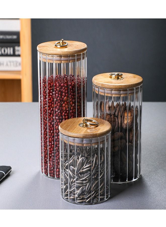NKX Set of 3 Glass Storage Jar With Ring Lid  - Image 1