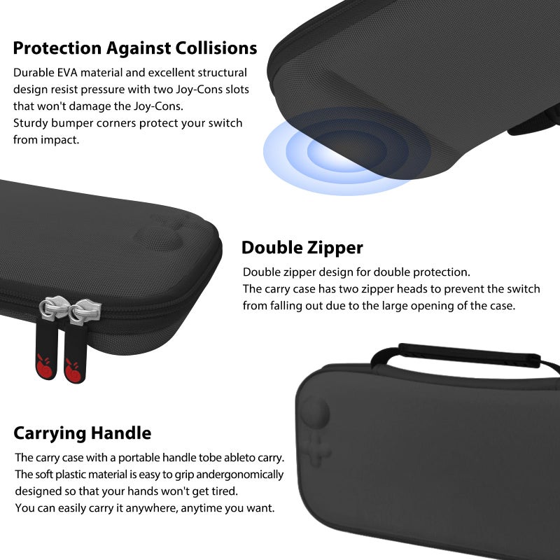 Hermitshell Hard Case for Nintendo Switch 2 game controller 2025 (Black, Small) - Image 4