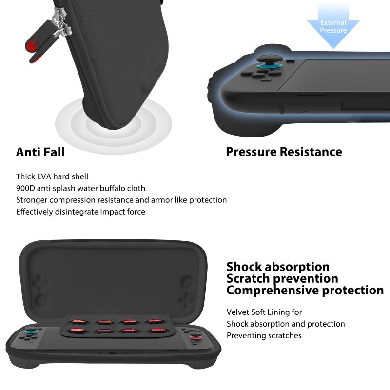 Hermitshell Hard Case for Nintendo Switch 2 game controller 2025 (Black, Small) - Image 3