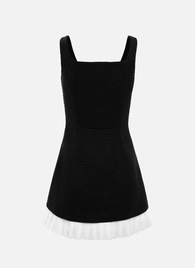 Lichi  Tweed mini dress with large buttons on the bodice for Women | Best Price UAE