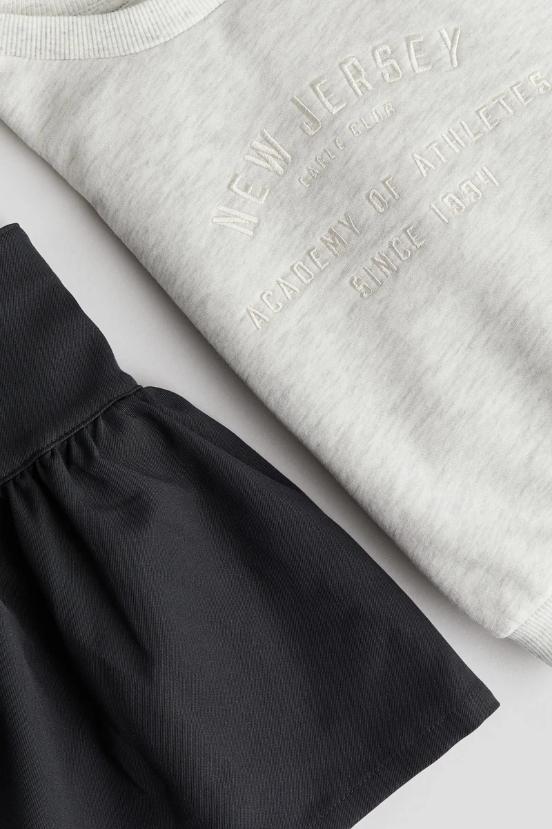 H&M 2-piece sweatshirt and skirt set