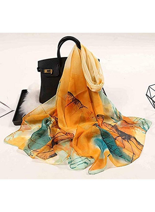 MAGIC Women's Printed Poly Cotton Scarf, Scarves, Stole & Shawl for Summer & Winter (Yellow) - Image 4