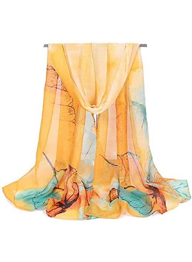 MAGIC Women's Printed Poly Cotton Scarf, Scarves, Stole & Shawl for Summer & Winter (Yellow) - Image 2