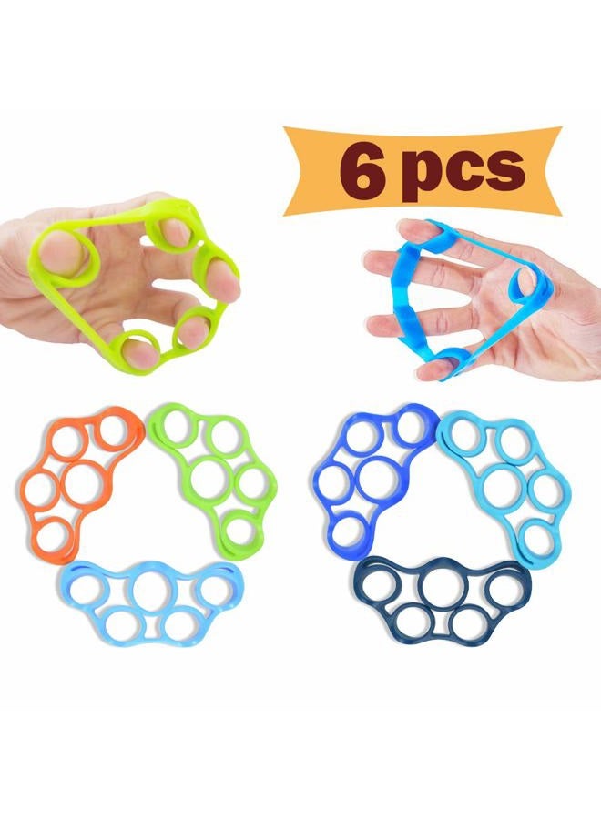 Pnrskter (Finger exerciser) - Hand Grip Strengthener, Finger Exerciser, Grip Strength Trainer (6 PCS) New MATERIALForearm Grip Workout, Finger Stretcher, Relieve Wrist Pain, Carpal Tunnel, Trigger - Image 1