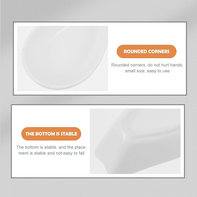 Ceramic Spoon Rests 4pcs White Spoon Stand Ladle Holder Kitchen Gadgets Stove Top Utensil Rack for Home Restaurant Dining - Image 4