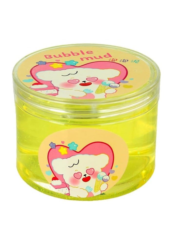 Transparent yellow glitter slime for children
