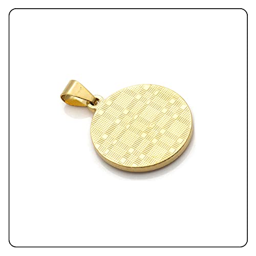 Fusamk Hip Hop 18K Gold Plated Dragon Round Tag Pendant Animal Necklace,22" Box Chain(Gold) - Image 4