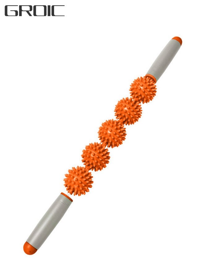 GROIC Yoga Fascia Muscle Roller - Cellulite Massager - Fascia Roller for Cellulite and Sore Muscles - Neck, Leg, Back, Body Roller Deep Tissue Massage Stick Tools - 5 Balls Size Version  - Image 1
