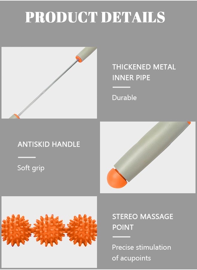 GROIC Yoga Fascia Muscle Roller - Cellulite Massager - Fascia Roller for Cellulite and Sore Muscles - Neck, Leg, Back, Body Roller Deep Tissue Massage Stick Tools - 5 Balls Size Version  - Image 5