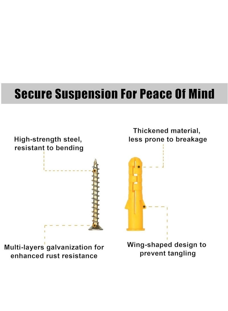 كيلا مجموعة متنوعة من مسامير التثبيت البلاستيكية للحوائط الجافة ومسامير التثبيت الذاتية، بأحجام مختلفة من مسامير التثبيت والحوائط مع صندوق منظم، مسامير تثبيت ذاتية الحفر للتعليق على الحائط المجوف - Image 2