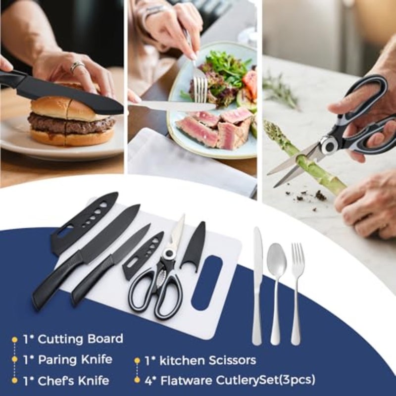 Portable Camping Kitchen Utensil 34 Pcs Set- Cookware Kit, Stainless Steel Outdoor Cooking and Grilling Utensil Organizer Travel Set Perfect for Travel, Picnics, RVs, Camping, BBQs, Parties - Image 4