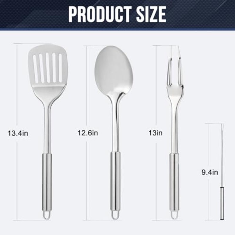Portable Camping Kitchen Utensil 34 Pcs Set- Cookware Kit, Stainless Steel Outdoor Cooking and Grilling Utensil Organizer Travel Set Perfect for Travel, Picnics, RVs, Camping, BBQs, Parties - Image 3