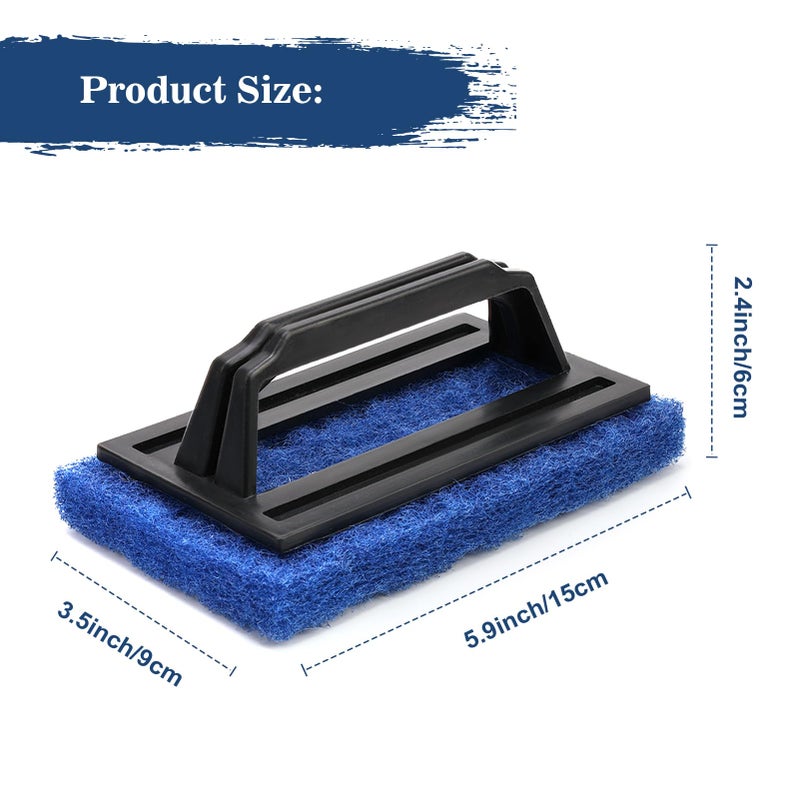 Caydo Screen Printing Scrub Pad for Cleaning Screen Frame Meshs, 3 Pack Blue Scrub Cleaner Brush, Silkscreen Ink Remover with Portable Handle - Image 2