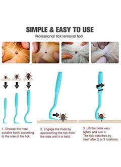 KASTWAVE 3Pcs Pet Tick Remover Tool For Dogs And Cats  - Image 5