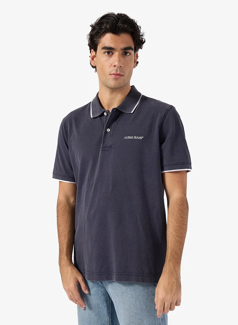 GUESS Embroidered Short Sleeve Tipping Polo Shirt