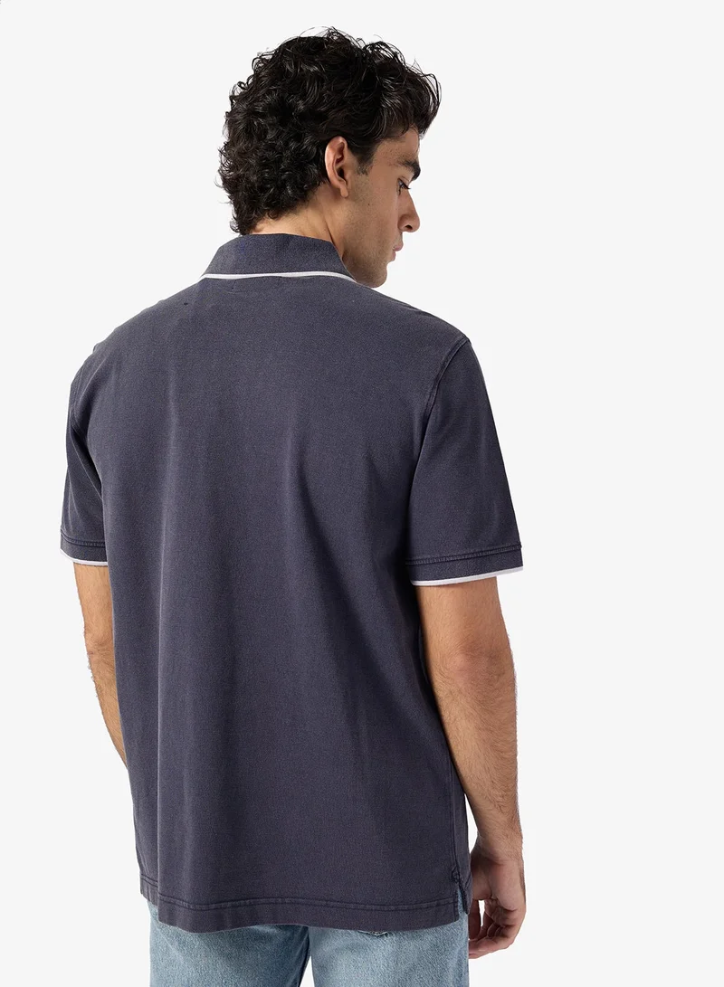 GUESS Embroidered Short Sleeve Tipping Polo Shirt