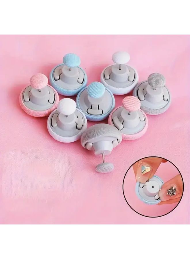 Blue 16pcs Mushroom Pattern Non Slip Reusable Bed Sheet Clip - Image 1