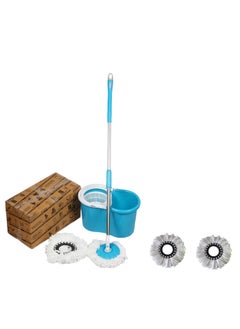 GTC GTC® 360° Spin Floor Cleaning Easy Bucket PVC Mop with Four Microfiber Heads  - Image 1