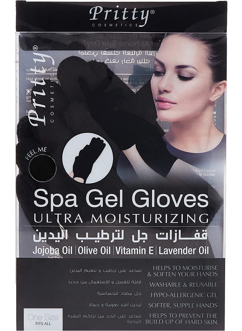 Pritty Pritty Black Spa Gel Hand Gloves Black  - Image 1