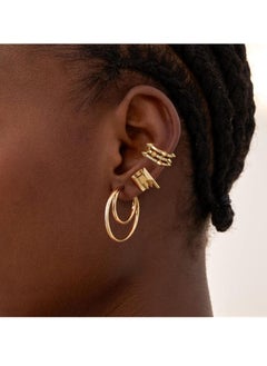 Mevecco Women Ear Cuff Earring Gold Non Pierced Ear Cartilage Clip on Wrap Hoop 14K Gold Filled Tiny Boho Beach Simple Minimalist Delicate Handmade Hypoallergenic Jewelry Gift-Sold as Single/Pair  - Image 4