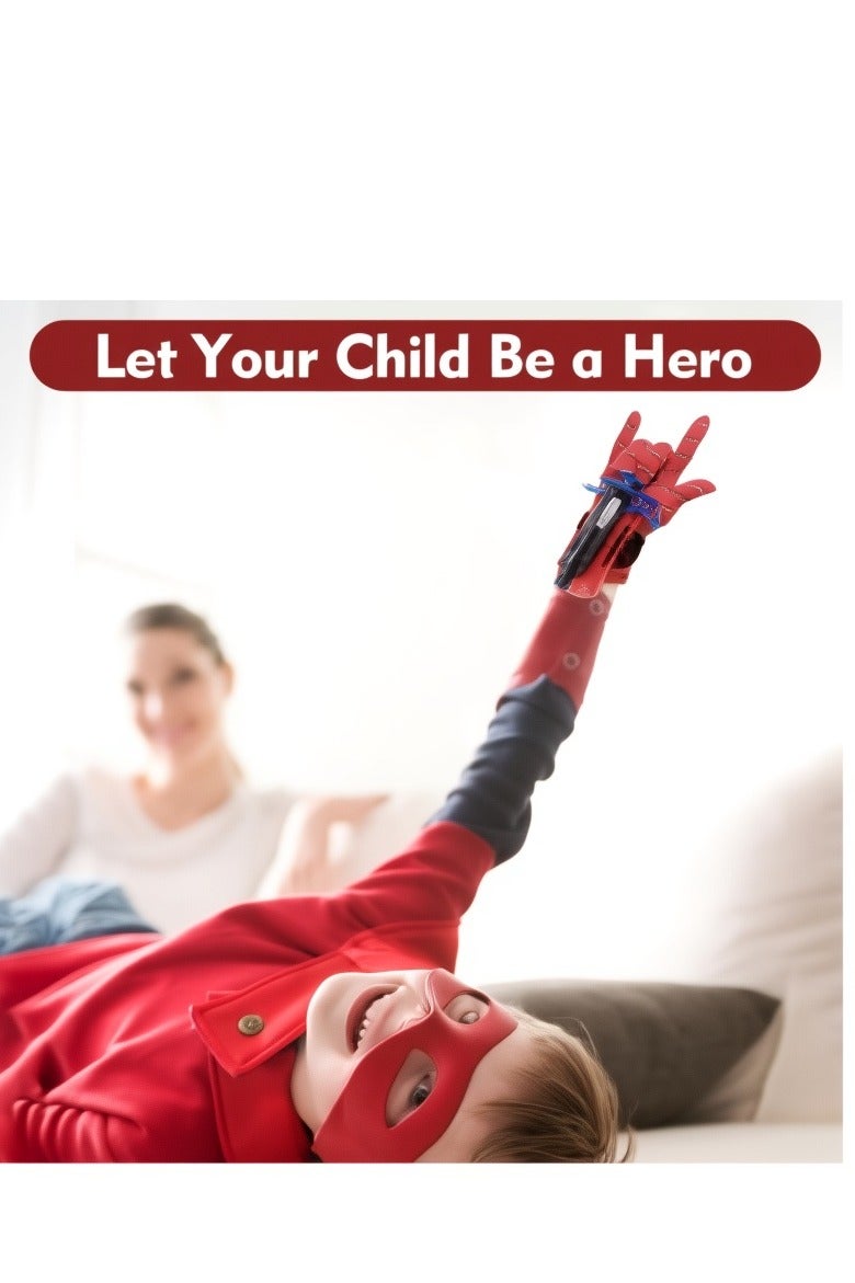 سوبر هيرو قفازات قاذفة الألعاب، مجموعة ألعاب المعصم قاذفة الأبطال الخارقة، مطلق النار شبكة العنكبوت للأطفال، لعبة المعصم قاذفة العنكبوت، هدايا دعائم بطل الملابس Cosplay - Image 2