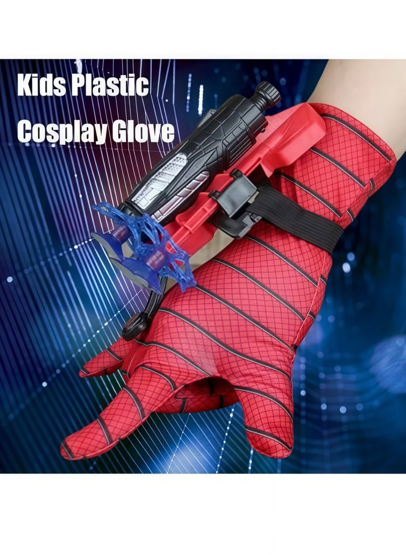 سوبر هيرو قفازات قاذفة الألعاب، مجموعة ألعاب المعصم قاذفة الأبطال الخارقة، مطلق النار شبكة العنكبوت للأطفال، لعبة المعصم قاذفة العنكبوت، هدايا دعائم بطل الملابس Cosplay - Image 3