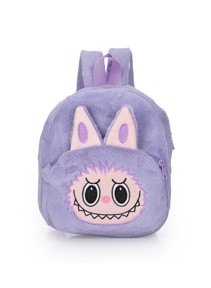 Adorable Labubu Macaron Monster Plush Backpack for Kids – Cute Cartoon 3D Kawaii Toddler Backpack, Soft & Lightweight School Bag for Boys & Girls, Adjustable Strap, Eco-Friendly Gift for Nursery, Travel & Playdates  - Image 1