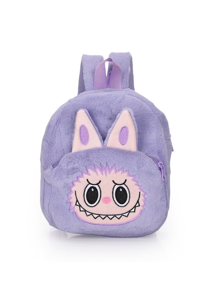 حقيبة ظهر للأطفال من لابوبو (وحش الماكرون) - حقيبة ظهر ناعمة ومبطنة بتصميم كرتوني ثلاثي الأبعاد، خفيفة الوزن ومريحة، مثالية للمدرسة والحضانة والسفر، هدية رائعة للأولاد والبنات - Image 1