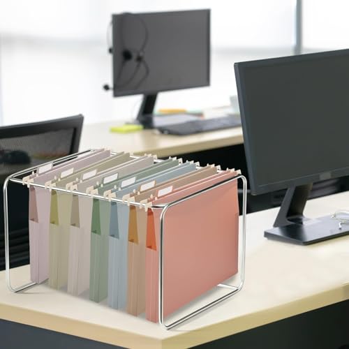 gisgfim 16 Pack Plastic Hanging File Folder Letter Size 1inch Expanding File Folders with Tabs Extra Capacity Hang Folders Heavy Duty for Filing Cabinet Designed for Bulky Files Morandi Colors - Image 5