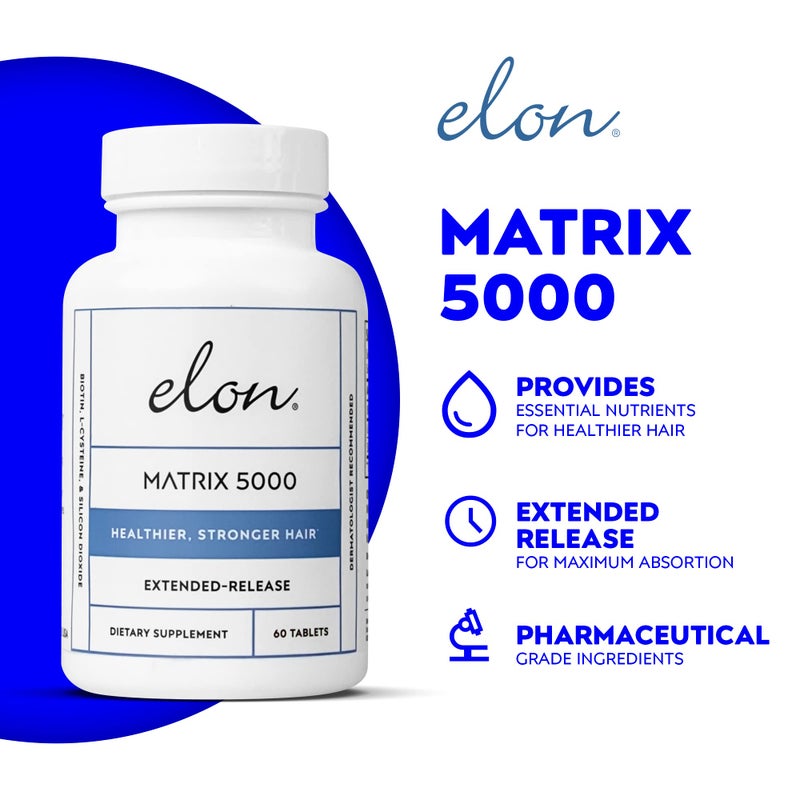 Elon Complete Kit for Thinning Hair – Elon Essential Shampoo and Conditioner Set + Matrix 5000 Hair Growth Supplement – NO Sulfates, Parabens or Phthalates - Image 2