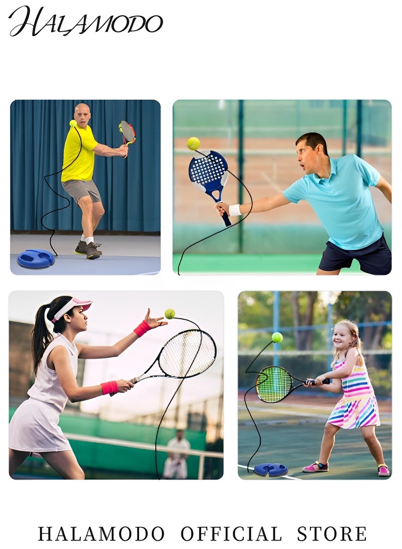 HALAMODO Tennis Trainer Rebounder Set Solo Tennis Trainer Practice Equipment Trainer Cemented Baseboard with Rope for Adults & Kids & Beginners - Image 4