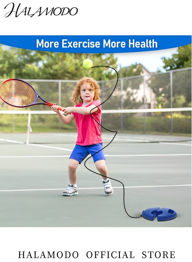 HALAMODO Tennis Trainer Rebounder Set Solo Tennis Trainer Practice Equipment Trainer Cemented Baseboard with Rope for Adults & Kids & Beginners - Image 5