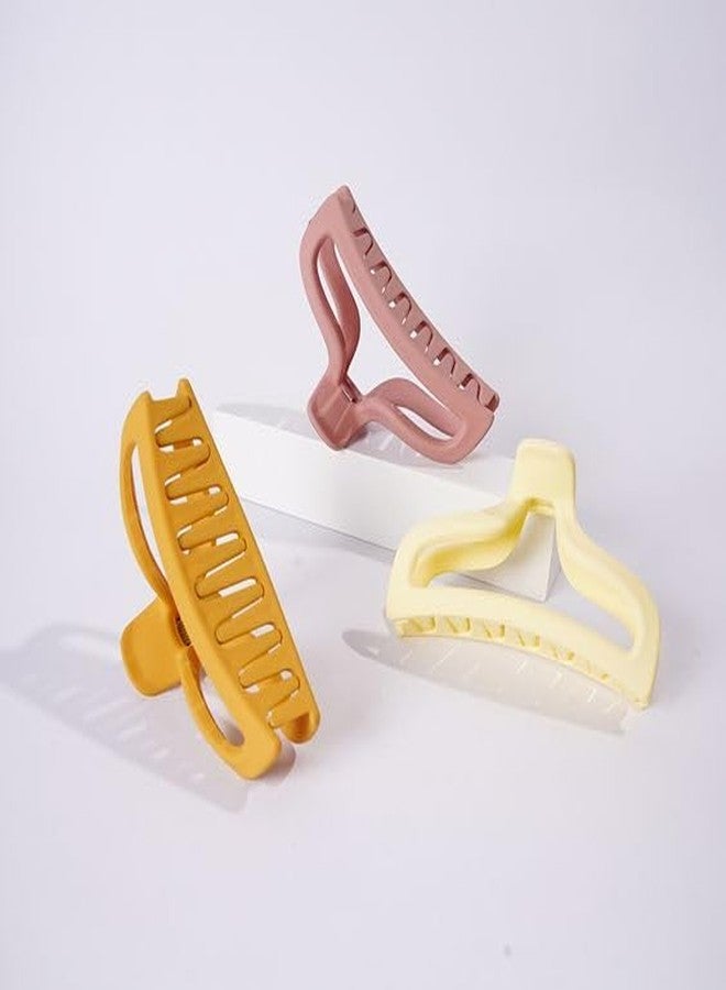 KLIVE Korean Hair Claw Clip - Elegant Colorful Design, Non-slip Jaw Clutch for All Hair Types, Plastic, Multicolour (2 PCS) - Image 1
