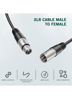 كينسو كابل ميكروفون XLR ذكر إلى أنثى 3 دبوس مدفع كابل تمديد متوازن لتطبيقات التسجيل، الخلاطات، أنظمة السماعات، أضواء DMX، خلاط، مكبرات الصوت (3 أمتار)  - Image 3