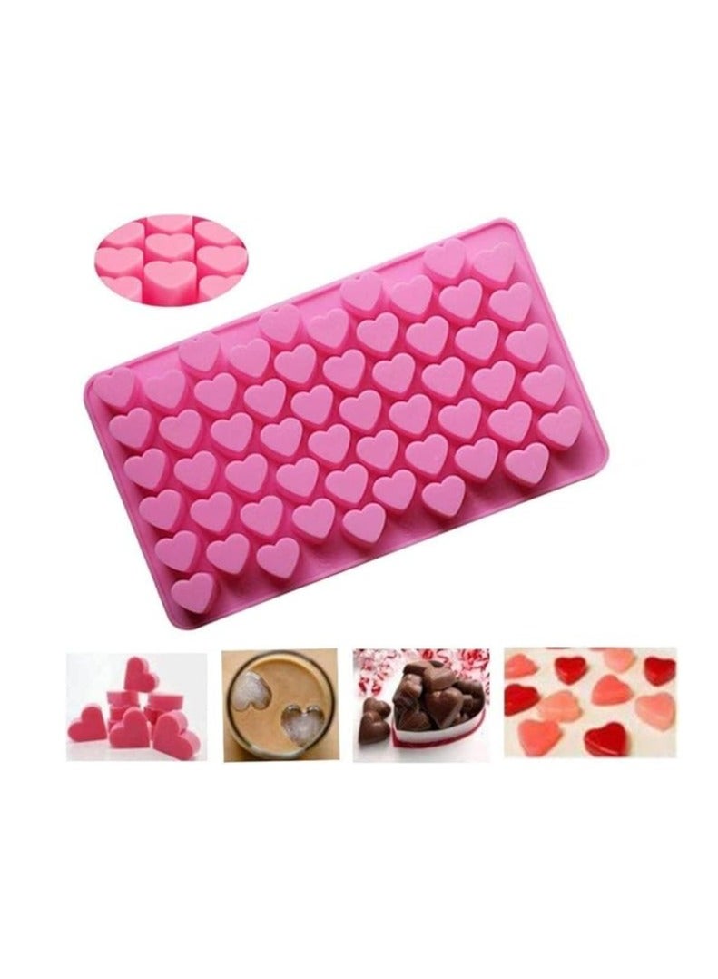Cool Baby Silicone Chocolate Mold 1 Pack Heart Shaped Baking Mold 55 Holes Non-stick Tray for Hot Chocolate Candy Jelly Love Heart Mold - Image 3