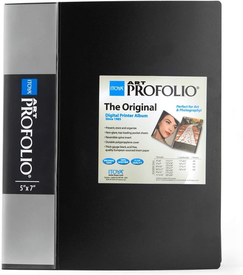 ITOYA Art Portfolio 5 x 7 inches Storage Display Book, 24 Sleeves for 48 Views - Image 1