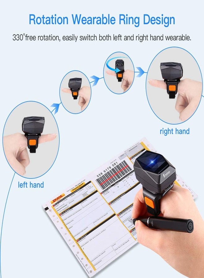 Eyoyo 1D Bluetooth Wearable Ring Barcode Scanner, Portable Bar Code Reader with 2.4GHz Wireless & USB Wired Connection Compatible with iPhone iPad Android iOS, for Book, Warehouse Inventory, Express - Image 5
