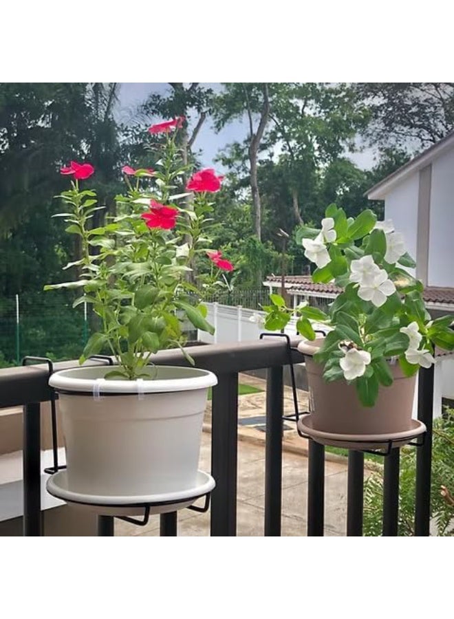 أيدل وعاء زهور معلق مثالي 20 سم - معلق إترسكو - وعاء بلاستيكي سعة 3.2 لتر مع خطاف للبلكونة والحديقة والنباتات الداخلية والخارجية - سلة معلقة زخرفية متينة - مصنوعة في إيطاليا - من إنتاج إيديل - Image 2