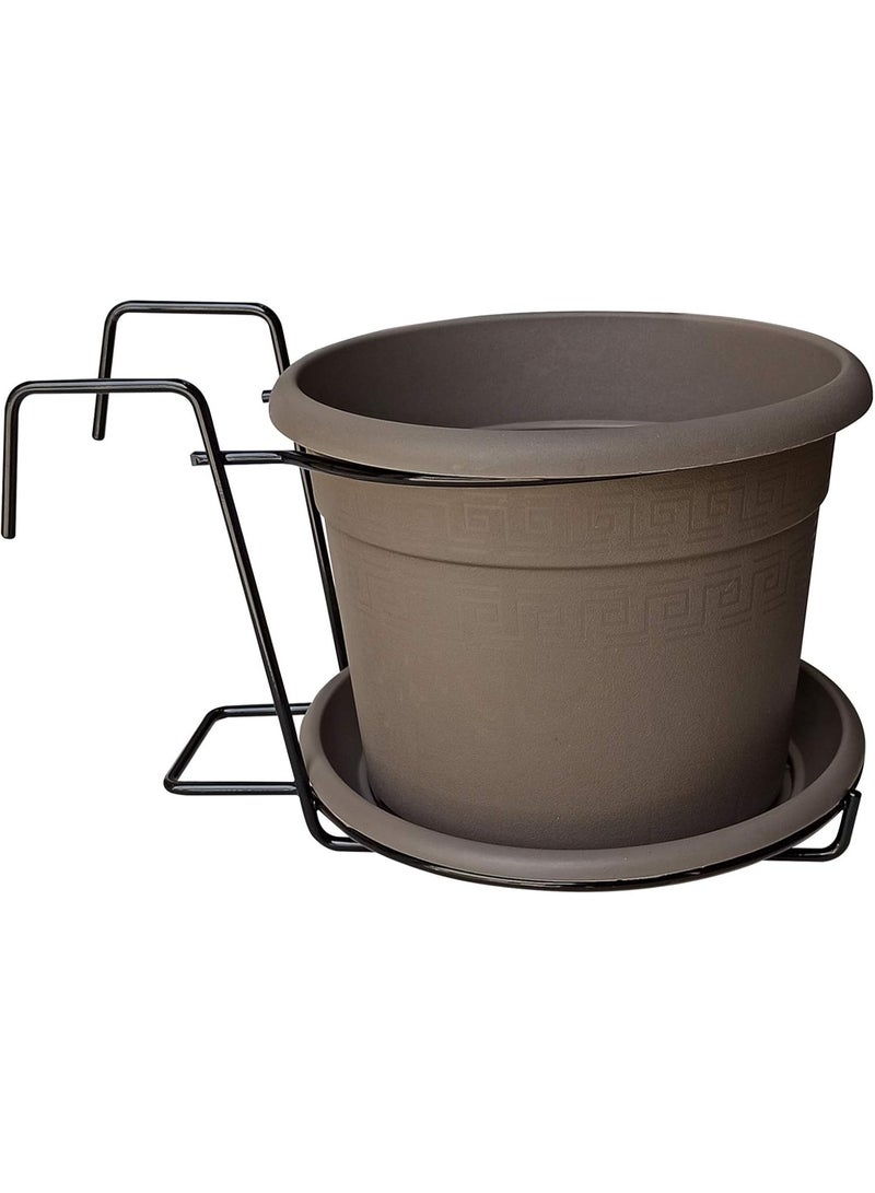 أيدل وعاء زهور معلق مثالي 20 سم - معلق إترسكو - وعاء بلاستيكي سعة 3.2 لتر مع خطاف للبلكونة والحديقة والنباتات الداخلية والخارجية - سلة معلقة زخرفية متينة - مصنوعة في إيطاليا - من إنتاج إيديل - Image 1