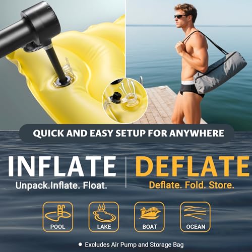 Pafolo Inflatable Floating MatRaftDockPlatform Float with NonSlip Wave Pattern and Dual Headrest MultiPerson Water Floating for Pool Beach Lake River and Ocean Fun - Image 5