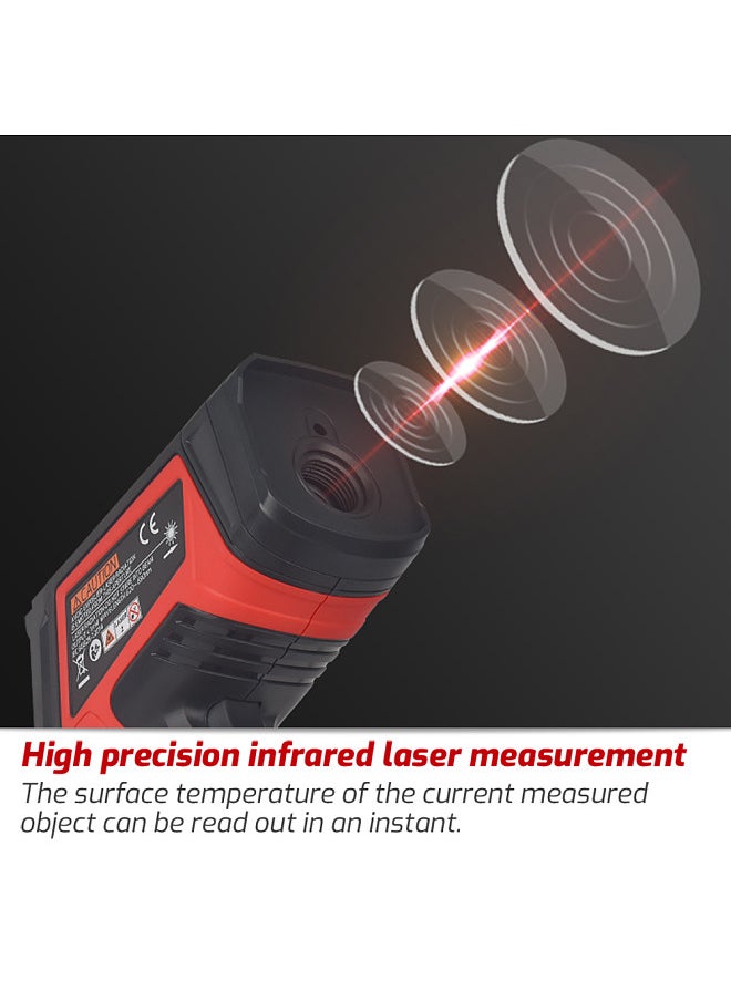 Laser Infrared Thermometer Non-Contact Digital Temperature Machine -32℃~1680℃ (-26℉~3056℉) IR Thermometer with Color Screen and Adjustable Emissivity