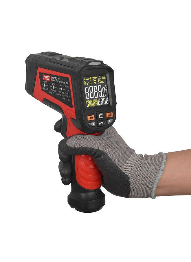 Laser Infrared Thermometer Non-Contact Digital Temperature Machine -32℃~1680℃ (-26℉~3056℉) IR Thermometer with Color Screen and Adjustable Emissivity