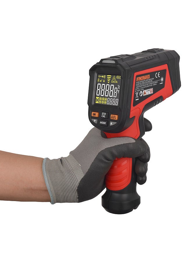 Laser Infrared Thermometer Non-Contact Digital Temperature Machine -32℃~1680℃ (-26℉~3056℉) IR Thermometer with Color Screen and Adjustable Emissivity